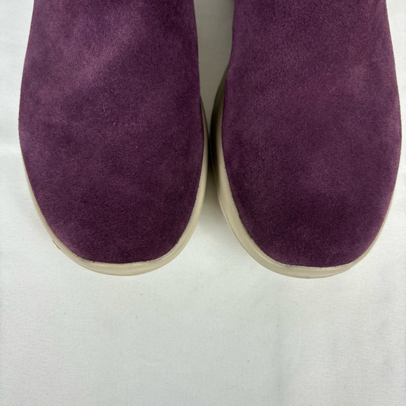 Skechers Ankle Boots Leather Lightweight Slip-On Comfy Booties Burgundy Size 10 - Picture 8 of 16